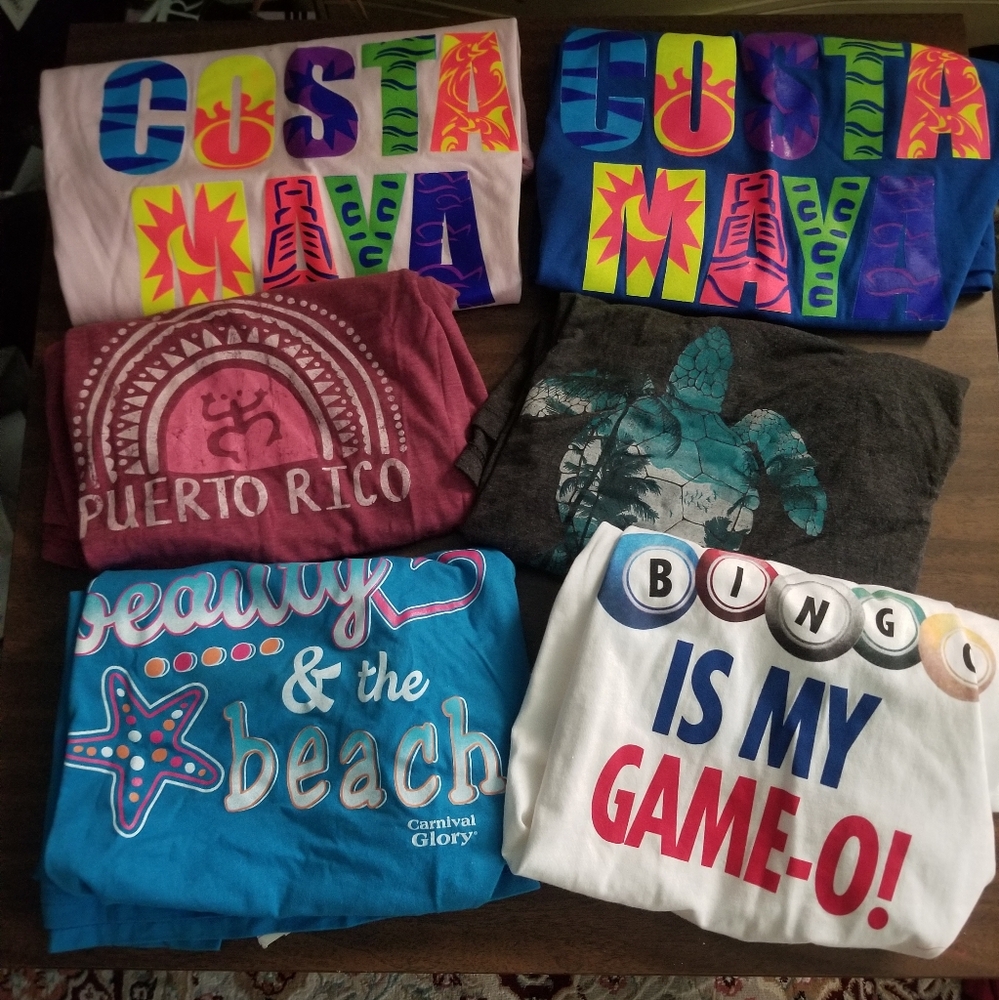 Vacation Shirt Lot Various Sizes From S/M TO XL: Preowned And NWT Included.